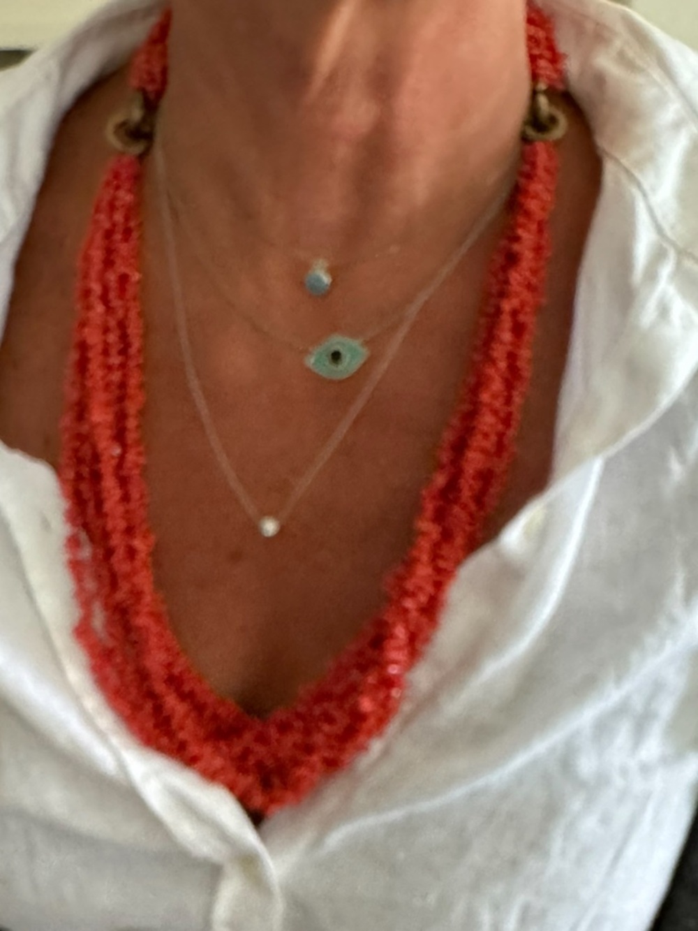Vintage 5 Strand Natural Branch Mediterranean Coral Necklace & iBracelet